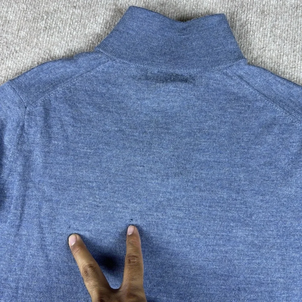 Banana Republic 100% Merino Wool 1/4 Zip Sweater Blue Men's Small S Pullover